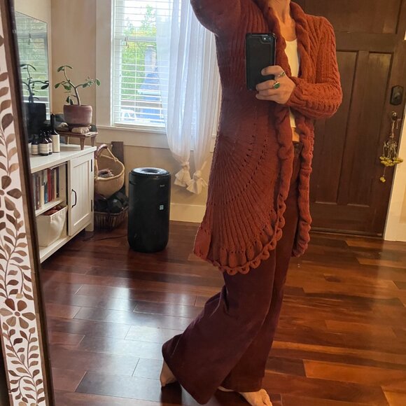 Boho knitted cardigan sweater. - Picture 8 of 10